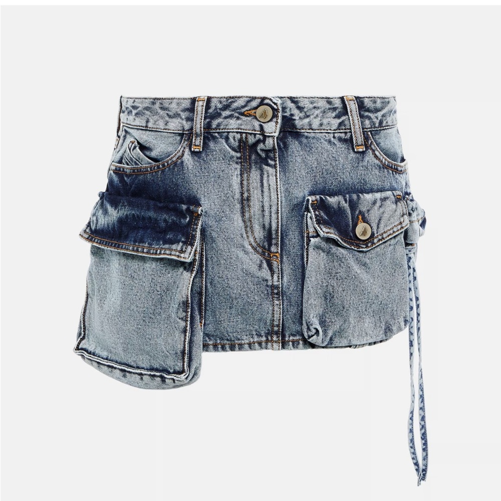 The Attico Blue Denim Mini Skirt